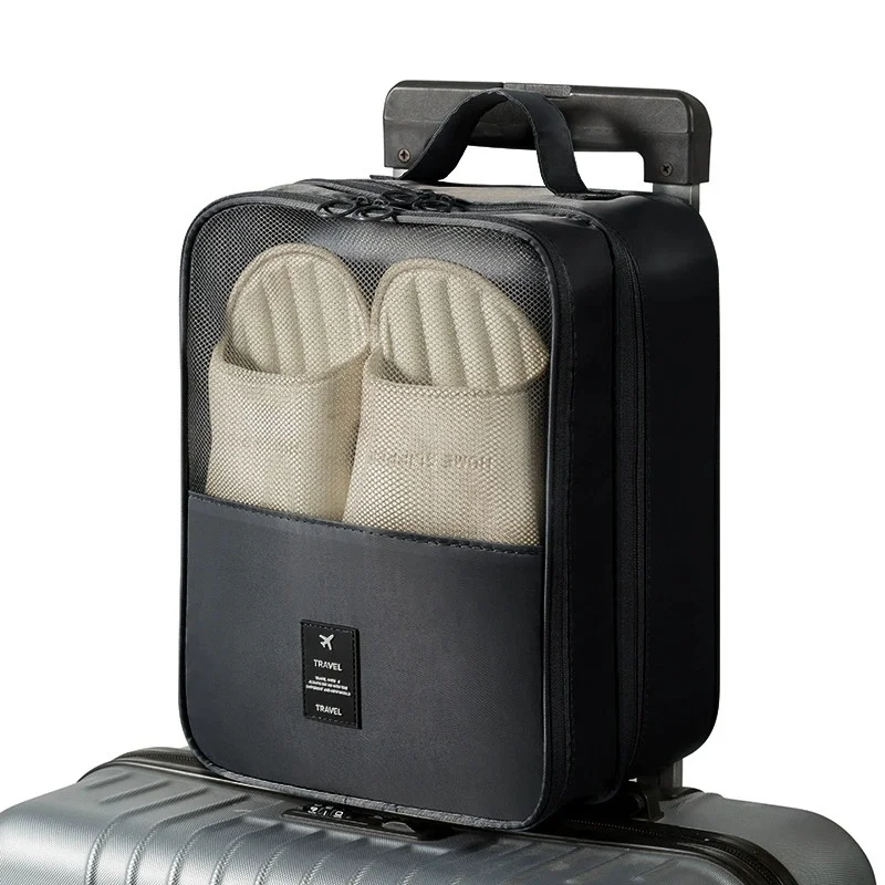 Waterproof Shoe Bags for Travel Bag for Packing Portable Shoe Cubes (Black)