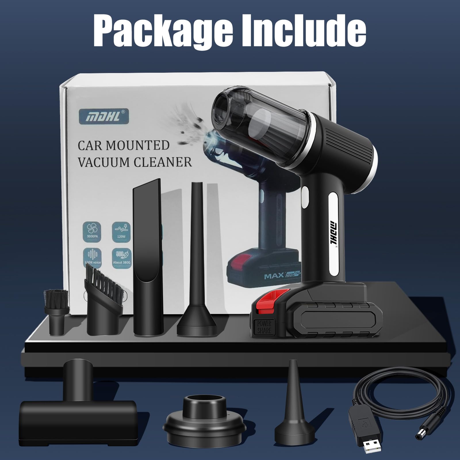 Rechargeable Portable Vacuum Cleaner (MDHL: 15)