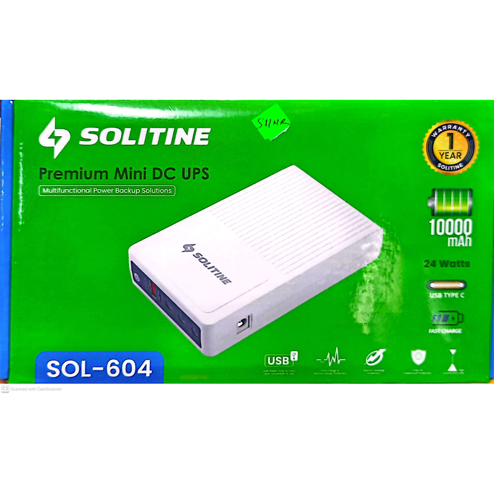 Solitine SOL-604 Premium 10000mAh Mini DC UPS